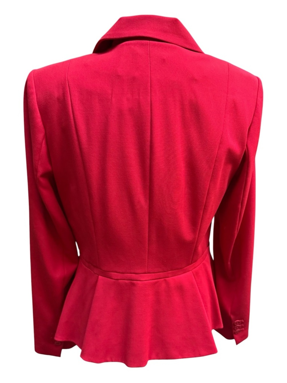 White House Black Market Red Peplum Blazer Size 8 Tailored Stretch Jacket - Picture 3 of 12
